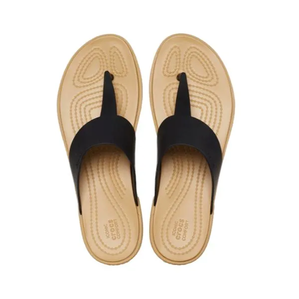 כפכפי קרוקס לנשים Crocs Tulum flip Black/Tan 206752-00W