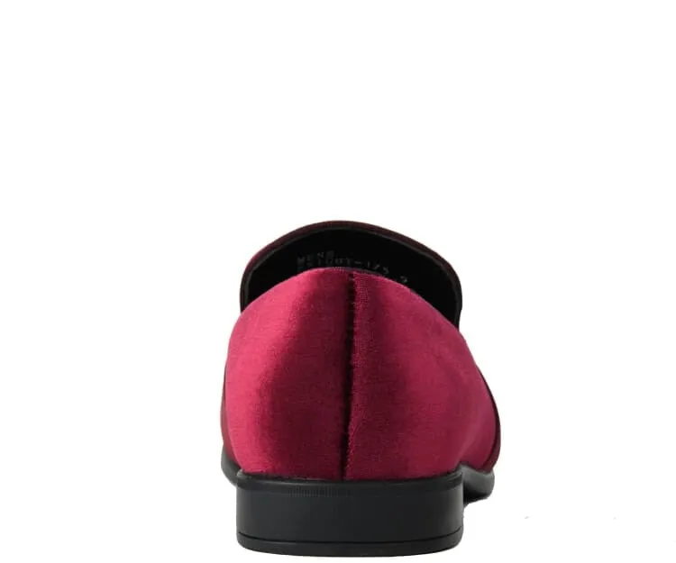 Amali Knight Burgundy Velvet Elegance Loafers Men’s Velvet