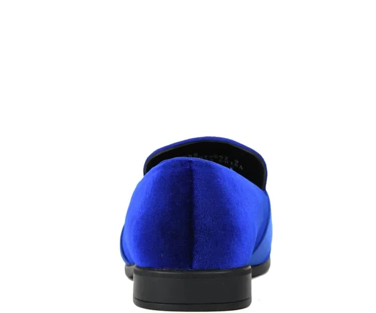 Amali Knight Regal Velvet Loafers For Men Royal Blue Velvet