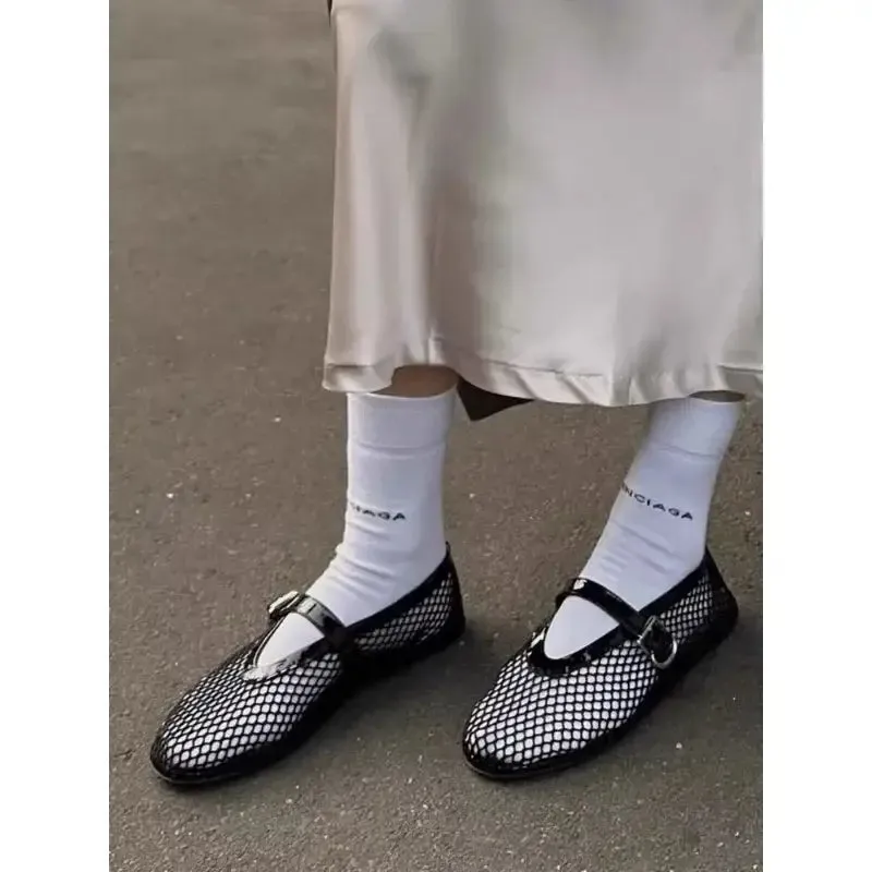 Ballet Mesh Mary Jane Flats