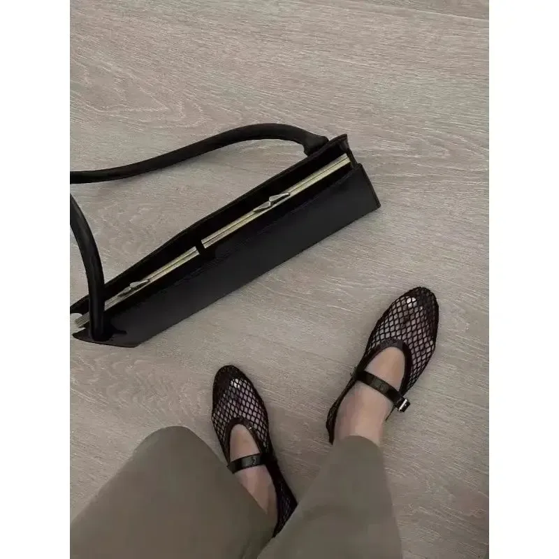 Ballet Mesh Mary Jane Flats