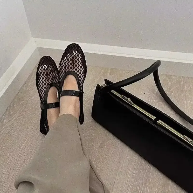Ballet Mesh Mary Jane Flats