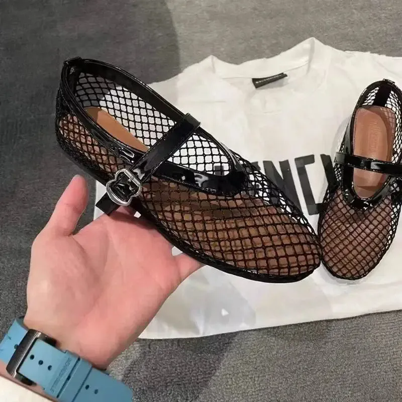 Ballet Mesh Mary Jane Flats