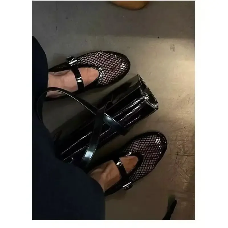 Ballet Mesh Mary Jane Flats