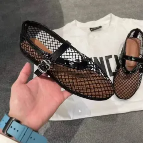 Ballet Mesh Mary Jane Flats