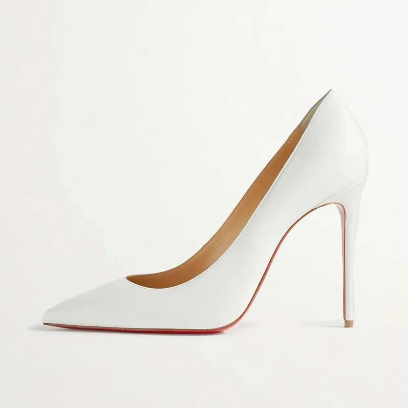 Classic White Leather Pumps