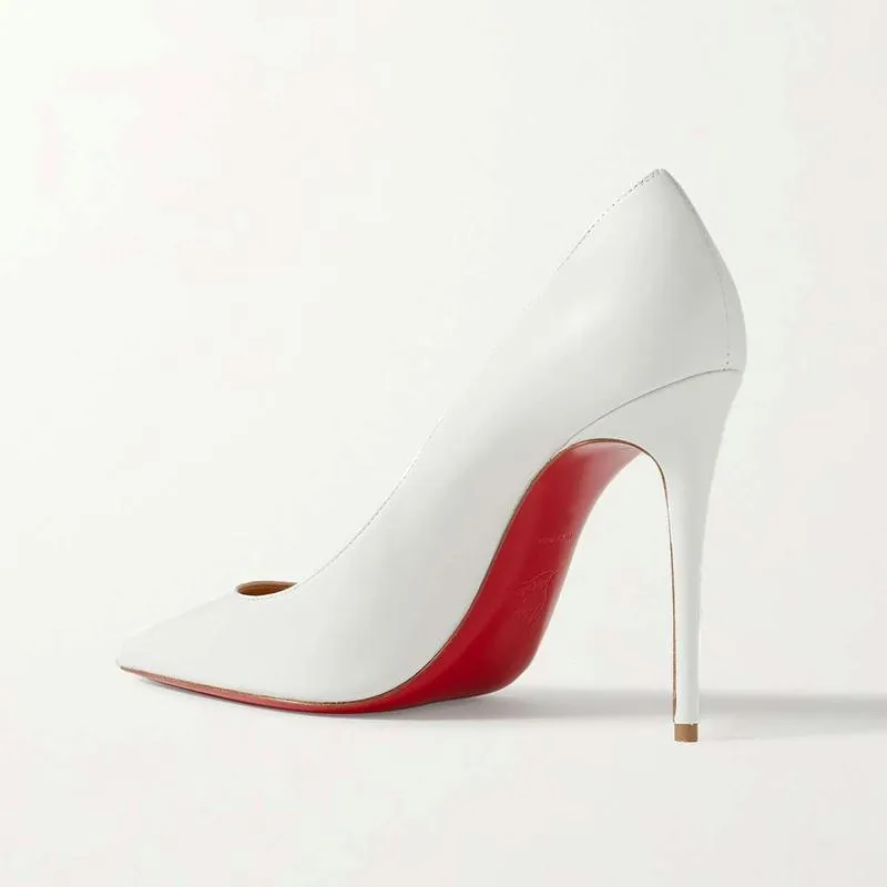 Classic White Leather Pumps