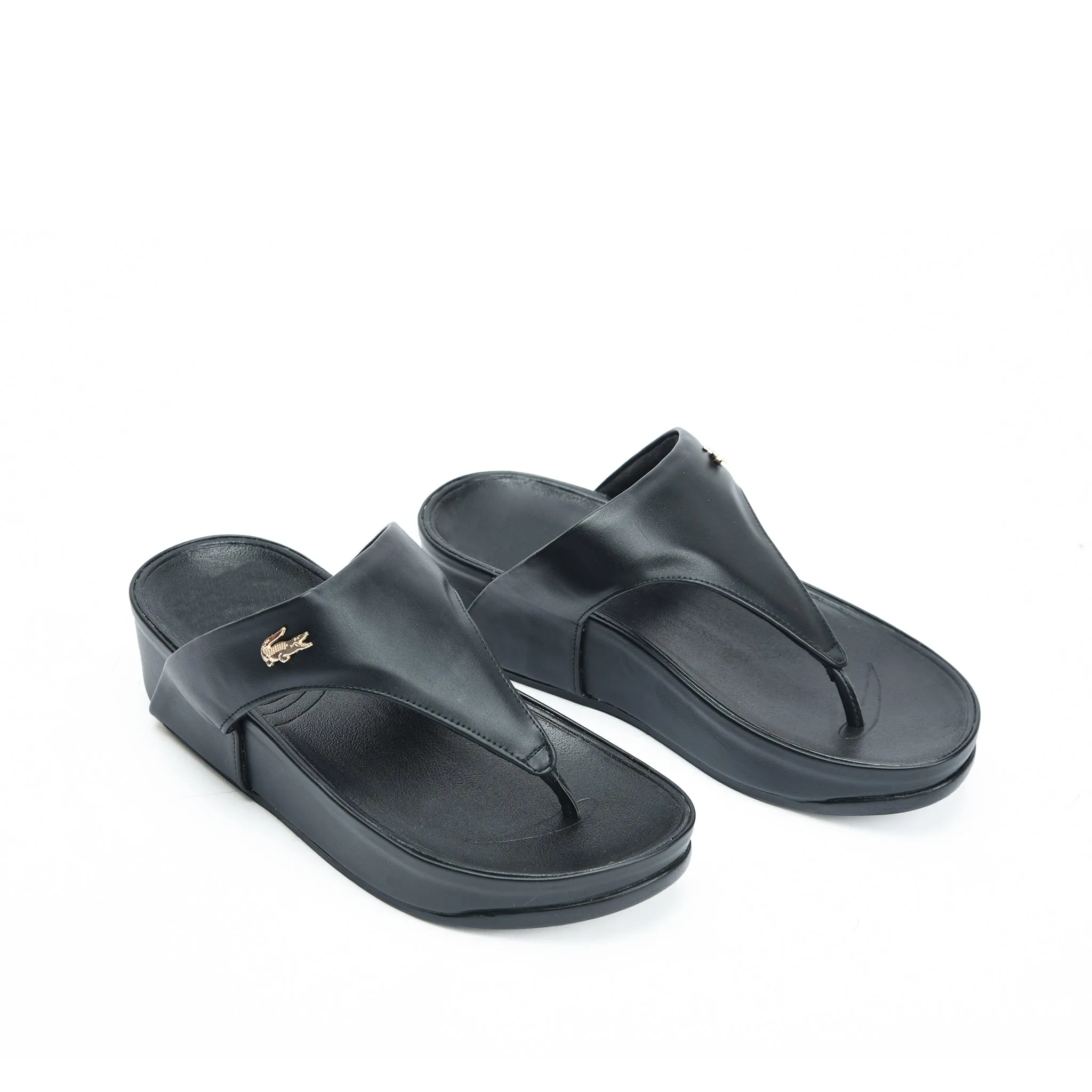Comfortable Black Wedge Slippers | 719R-C