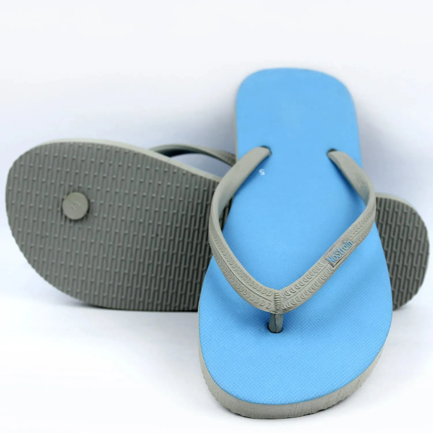 Cornflower Blue & Grey Flip-Flops Women