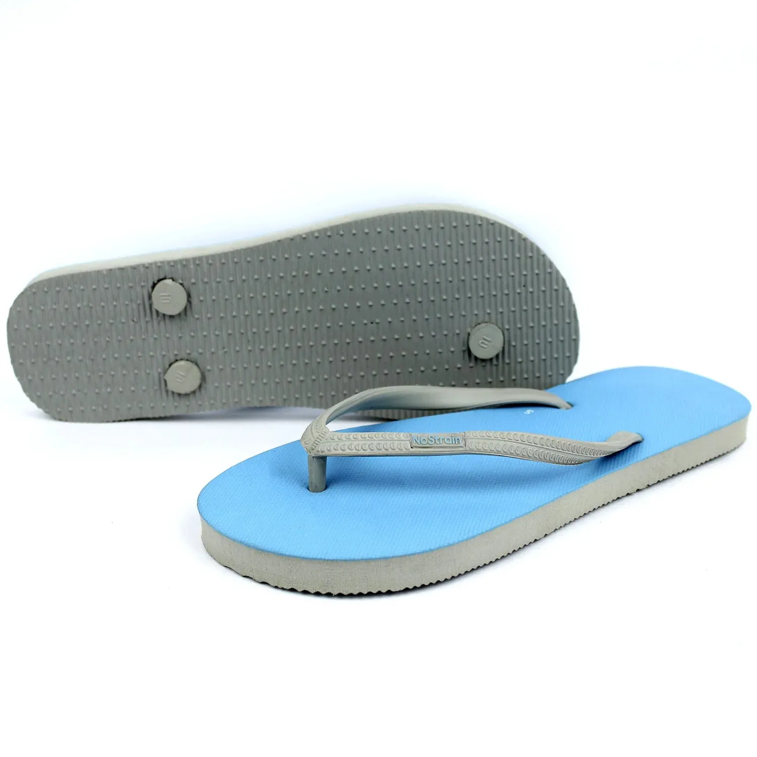 Cornflower Blue & Grey Flip-Flops Women