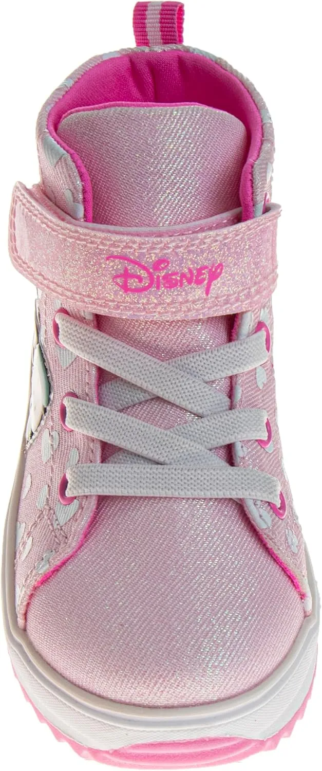 Disney Minnie Mouse Girls Boots - Easy Strap Outdoor Durable Walking Hiking Shoes (Size Toddler - Little Kid)