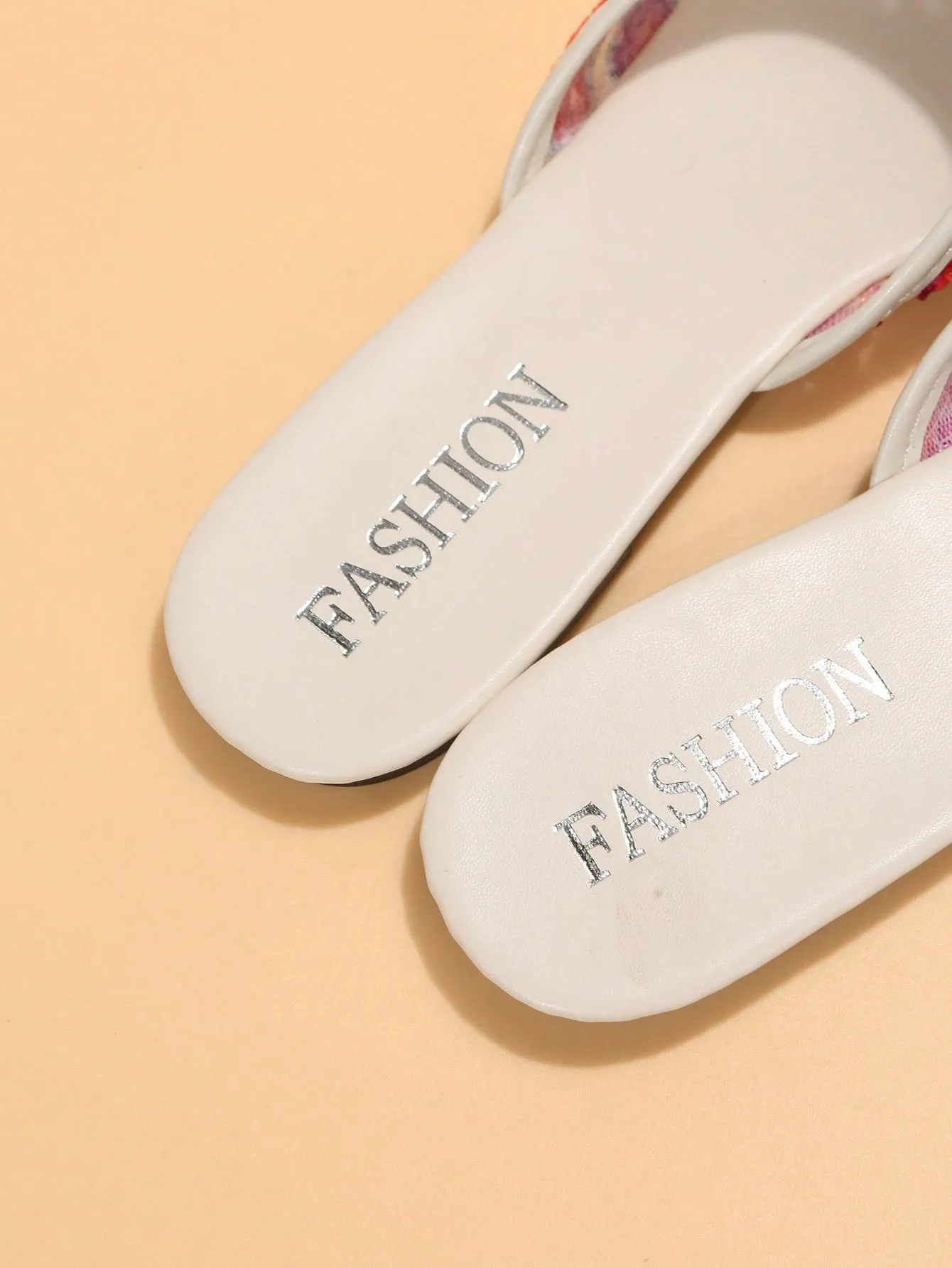 Fashion Flats For Women, Colorblock Embroidery Detail Point Toe Flat Mules