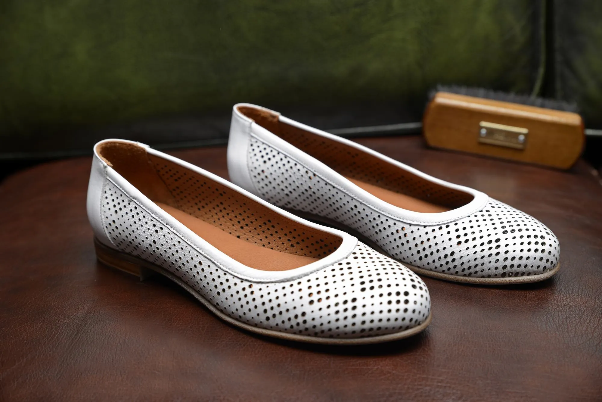 FOOT FEDERATION OPENWORK FLAT WOMEN'S SHOE WHITE