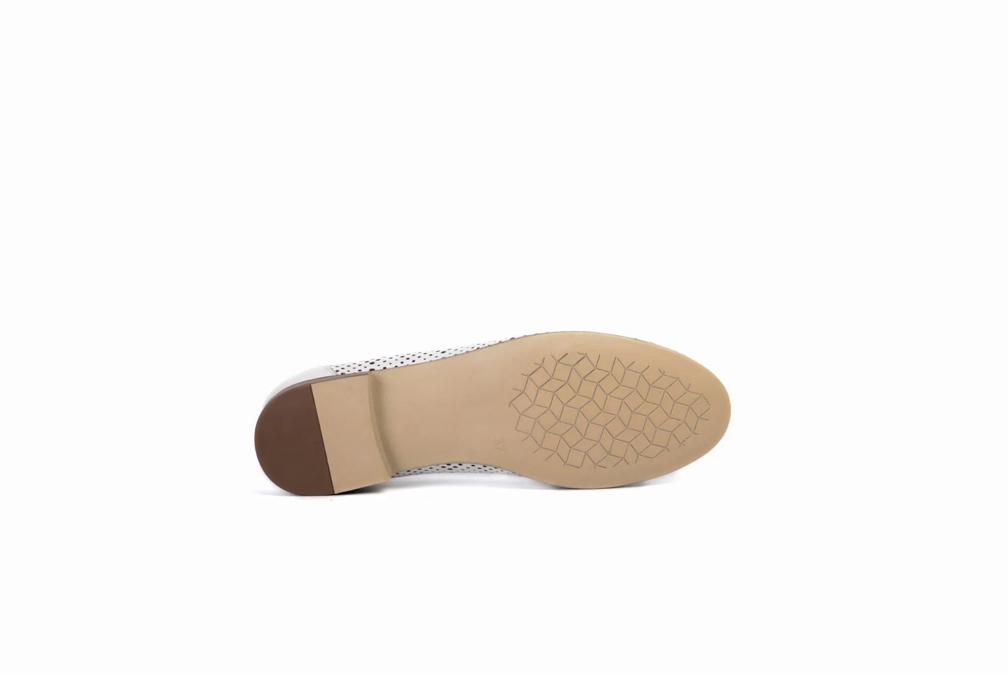 FOOT FEDERATION OPENWORK FLAT WOMEN'S SHOE WHITE
