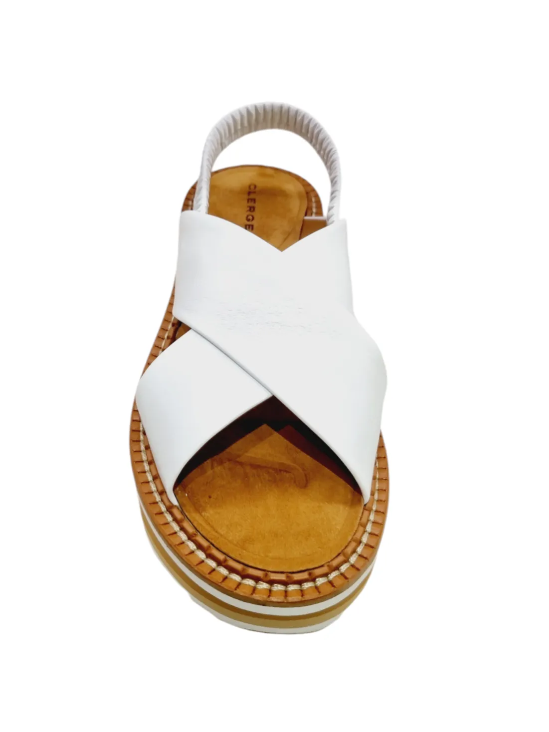Freedom White With Tan Platform Sandals