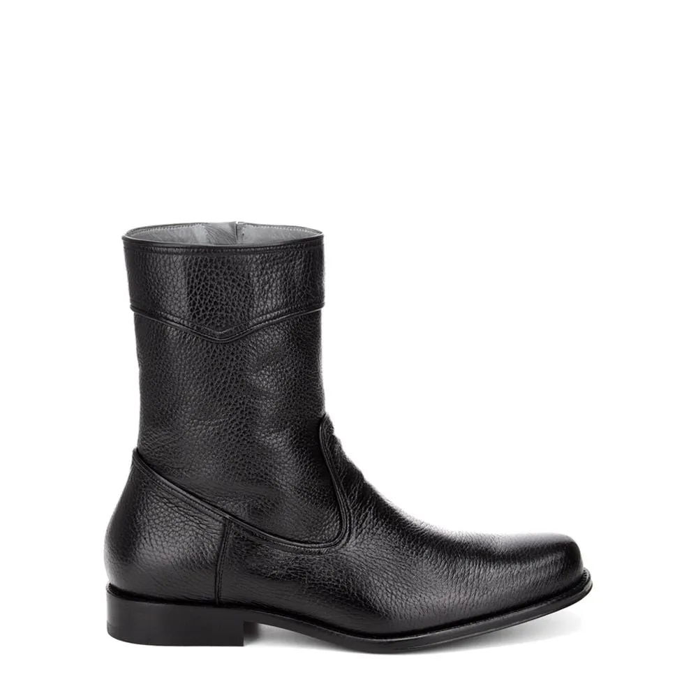 G08VNVN - Franco Cuadra black dress casual leather zip ankle boots for men