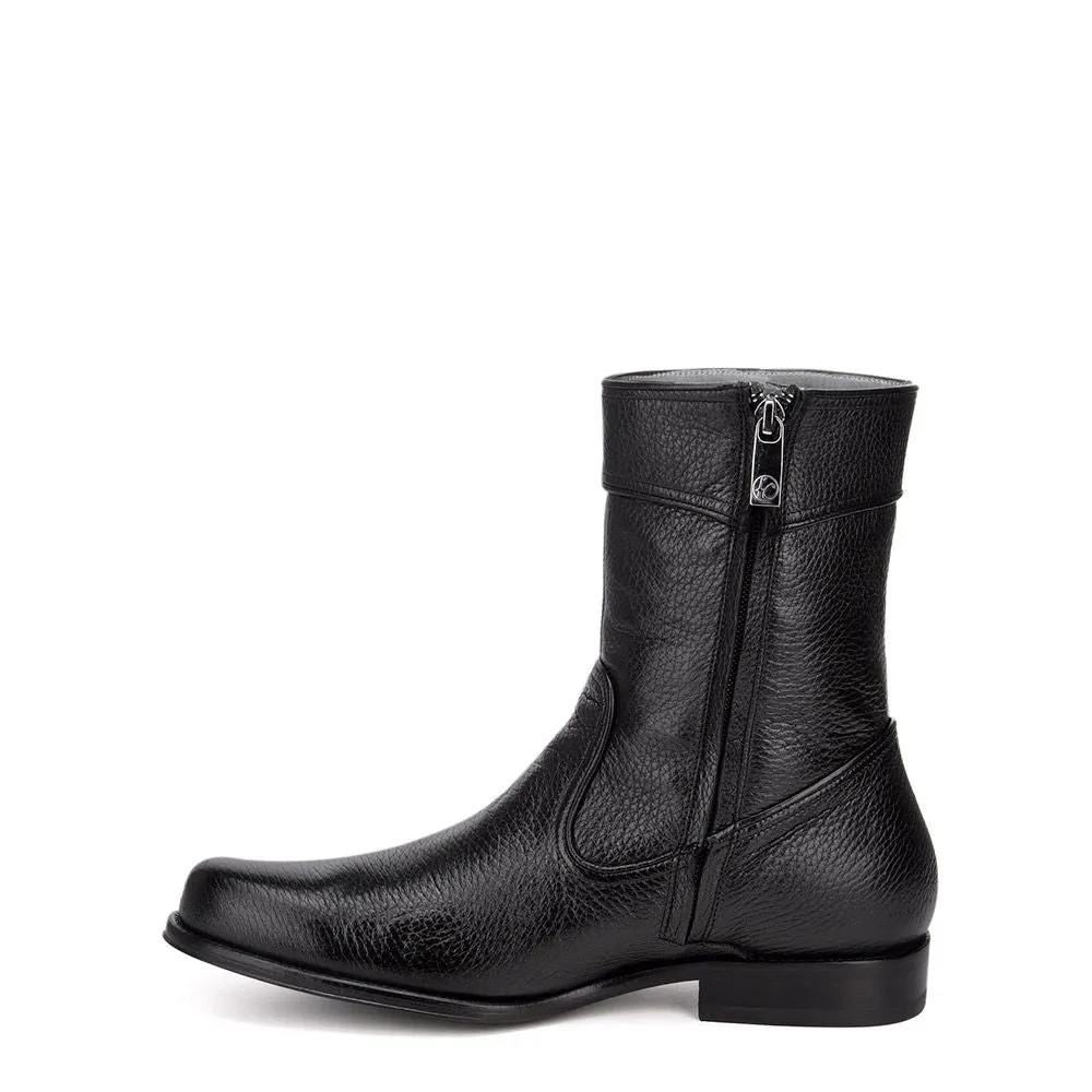 G08VNVN - Franco Cuadra black dress casual leather zip ankle boots for men