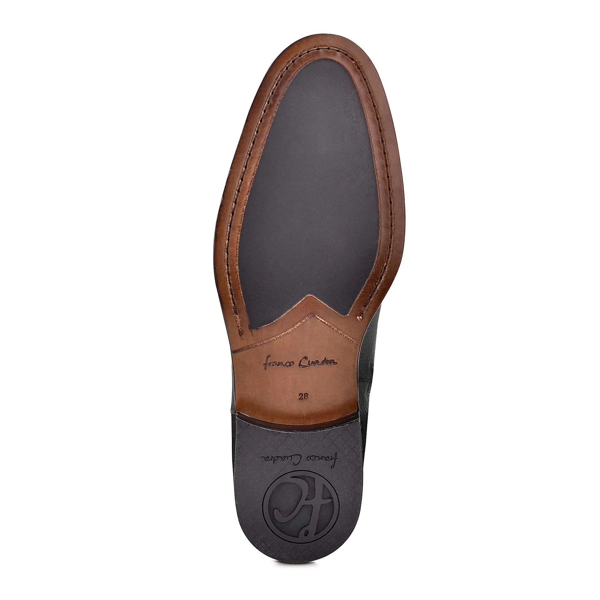 G08VNVN - Franco Cuadra black dress casual leather zip ankle boots for men