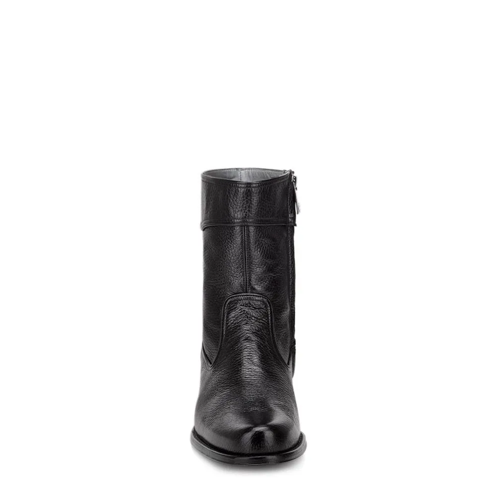 G08VNVN - Franco Cuadra black dress casual leather zip ankle boots for men