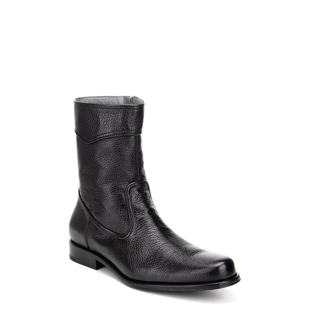 G08VNVN - Franco Cuadra black dress casual leather zip ankle boots for men