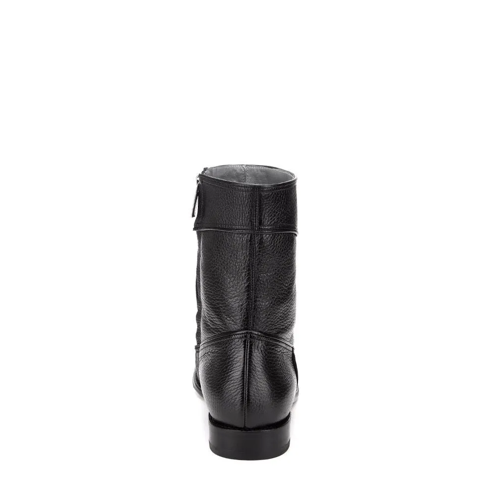 G08VNVN - Franco Cuadra black dress casual leather zip ankle boots for men