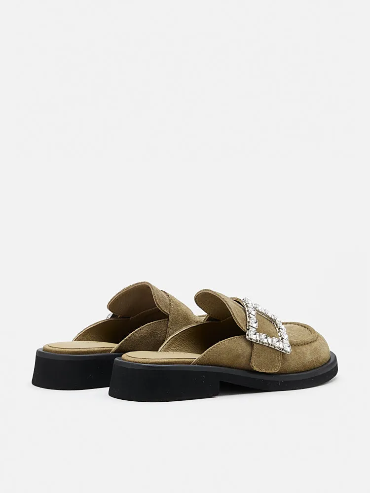 Gillian Suede Loafer Mules