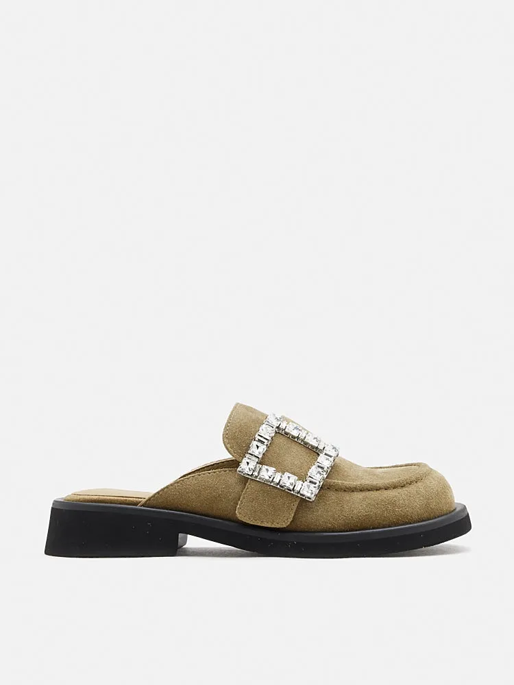 Gillian Suede Loafer Mules