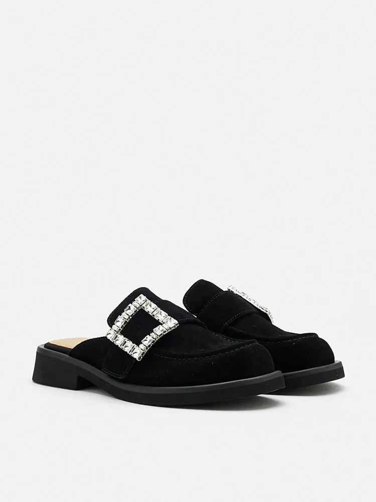 Gillian Suede Loafer Mules