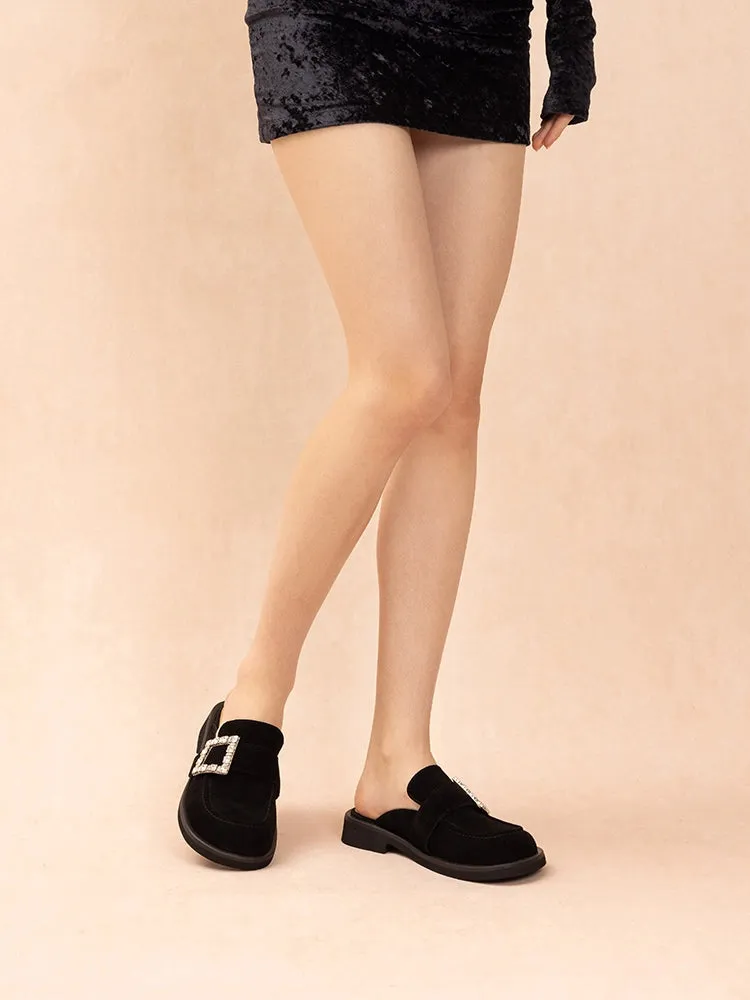 Gillian Suede Loafer Mules