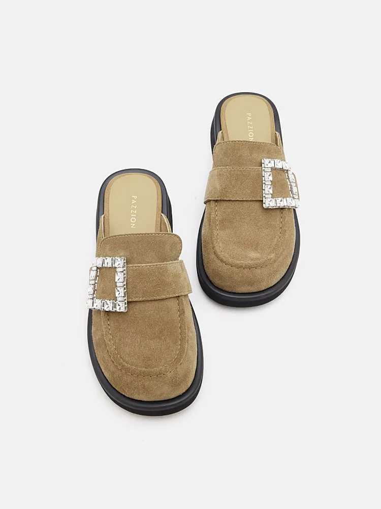 Gillian Suede Loafer Mules