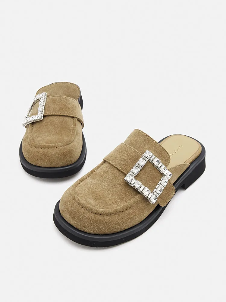 Gillian Suede Loafer Mules