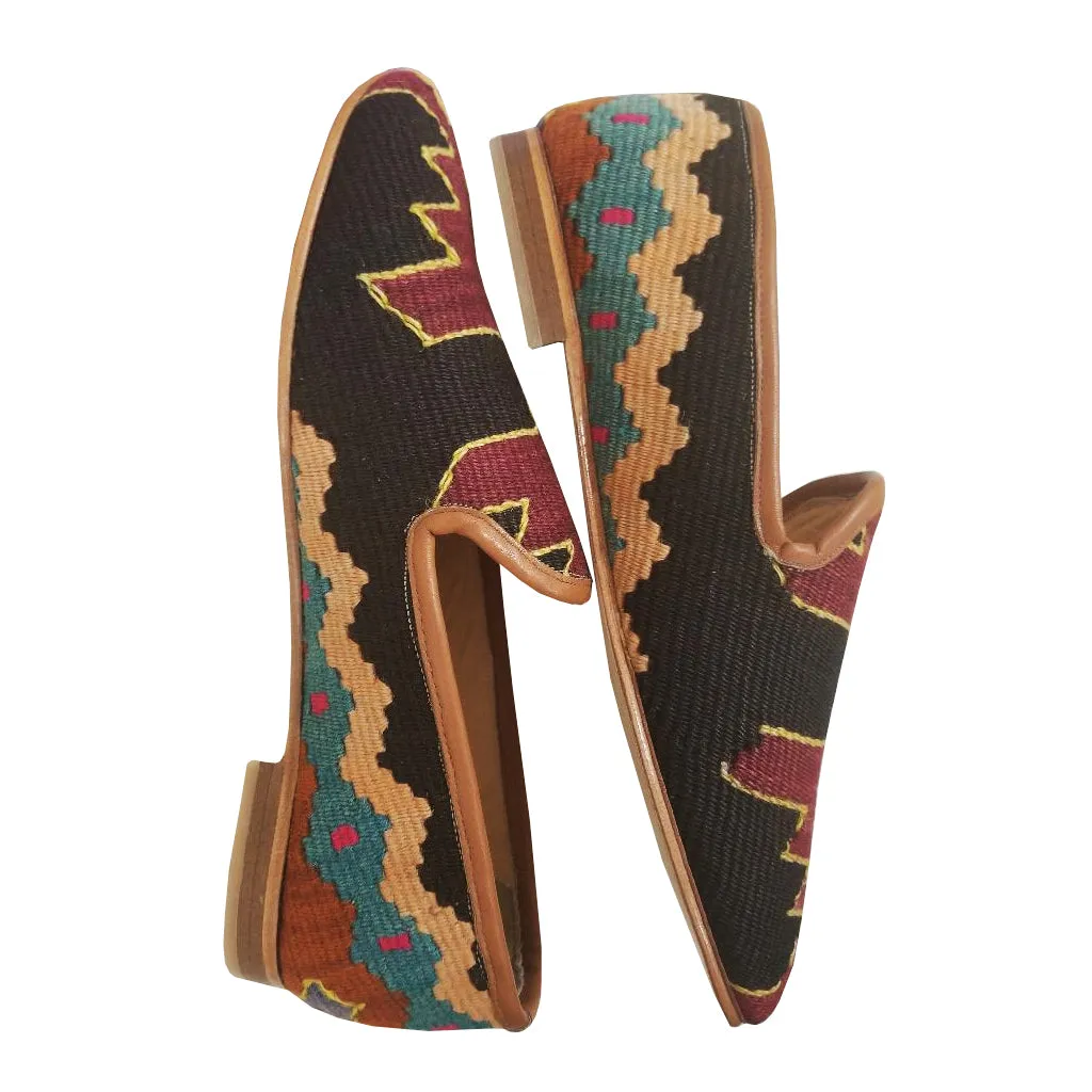 Handwoven Wool Kilim Men's Loafer (Demir) Size 42 (9)