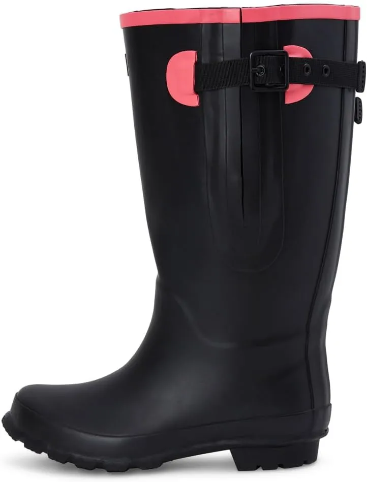 Jileon Extra Wide Calf Rain Boots - Ideal for Wide Feet, Ankles & Calves - Fit 16 to 23 Calves - Durable & Waterproof