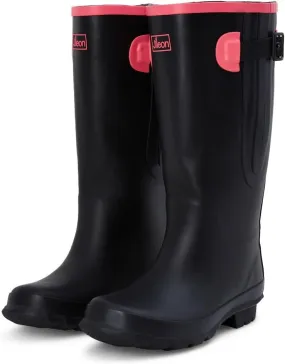 Jileon Extra Wide Calf Rain Boots - Ideal for Wide Feet, Ankles & Calves - Fit 16 to 23 Calves - Durable & Waterproof