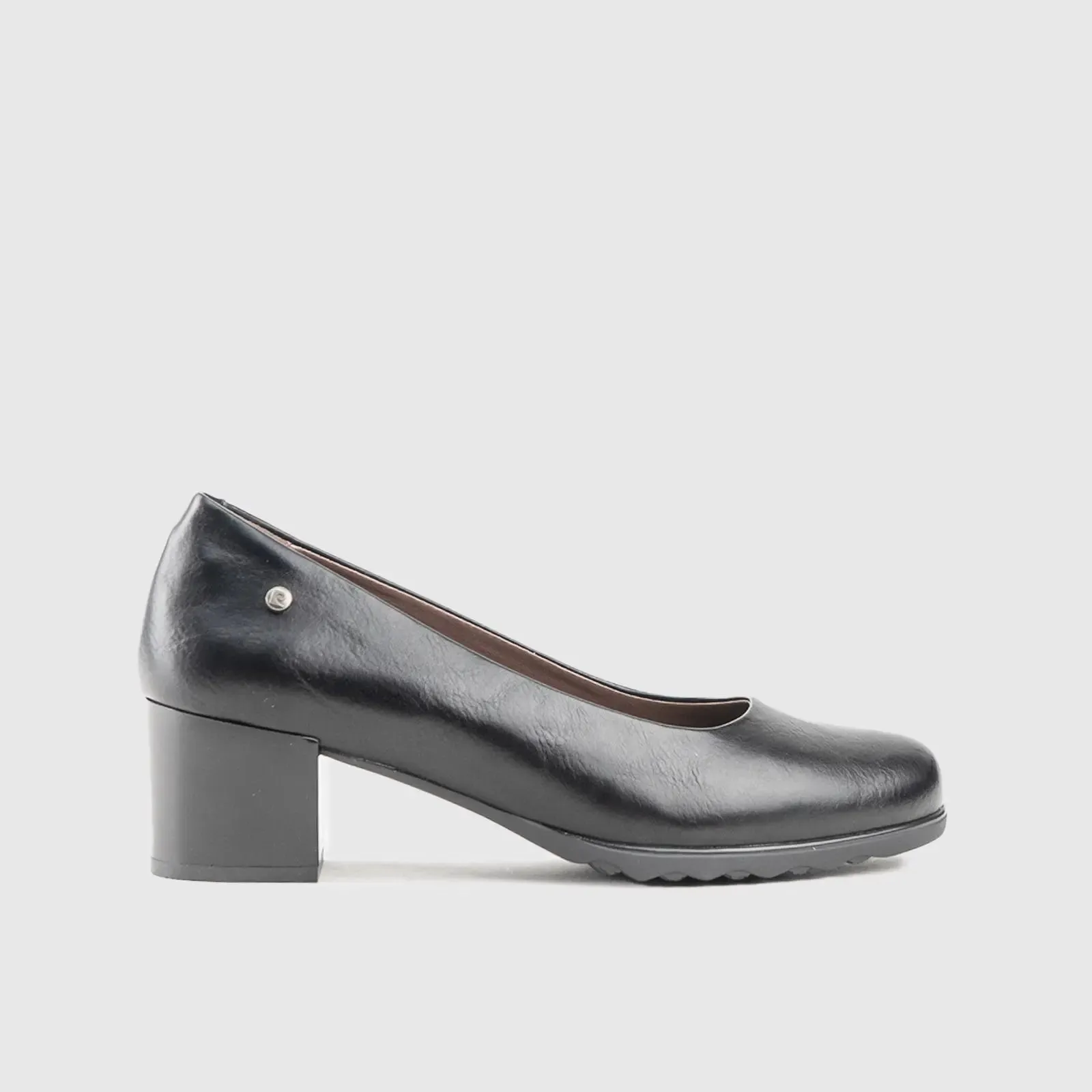 Ladies Block Heel Court Shoe 01163 Black