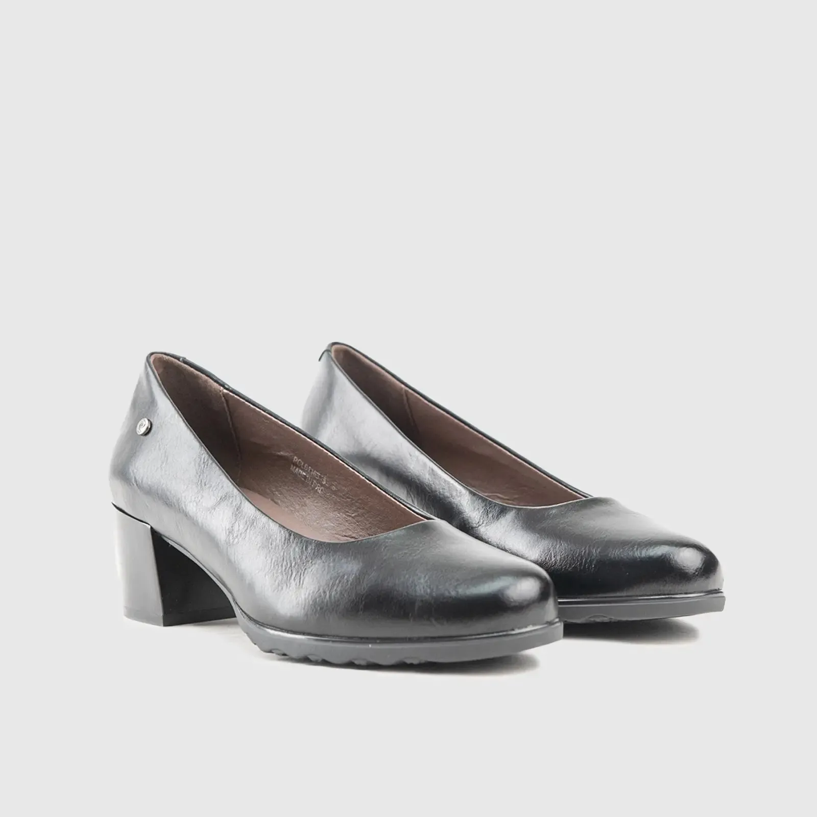 Ladies Block Heel Court Shoe 01163 Black