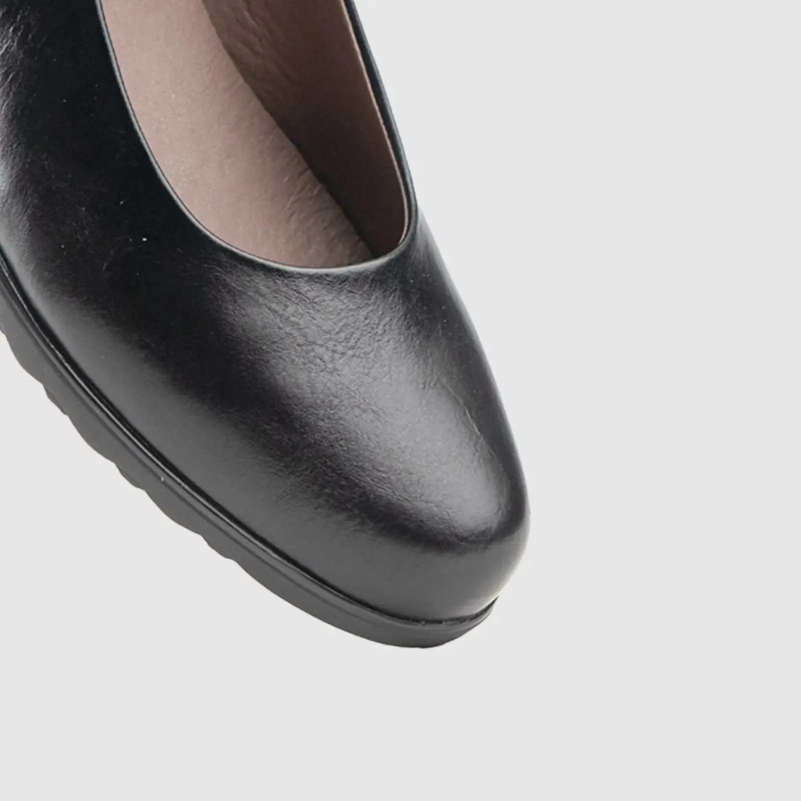 Ladies Block Heel Court Shoe 01163 Black