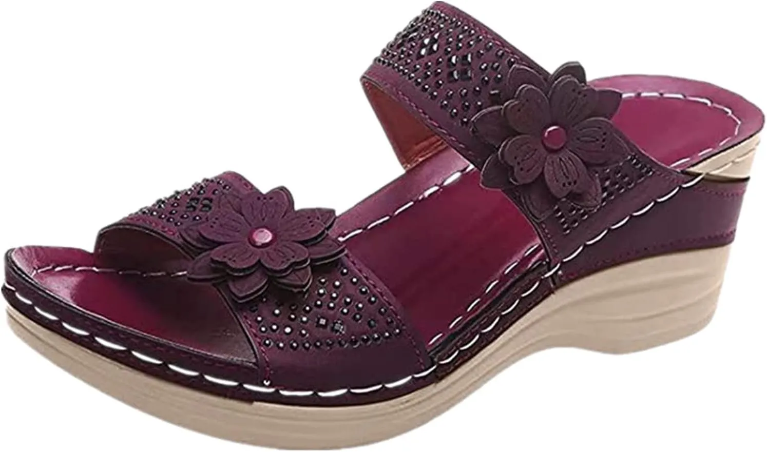 Ladmiple Sandals Women 2023 Trendy Floral Orthopedic Flip Flops with Arch Support Slippers Casual Roman Open Toe Sandal