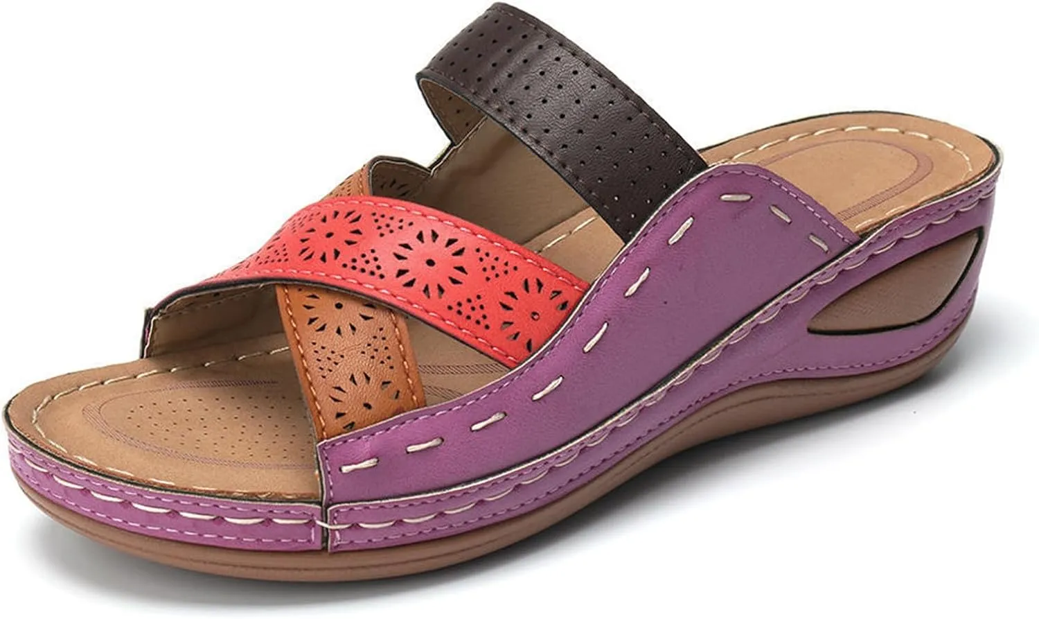 Ladmiple Sandals Women 2023 Trendy Floral Orthopedic Flip Flops with Arch Support Slippers Casual Roman Open Toe Sandal