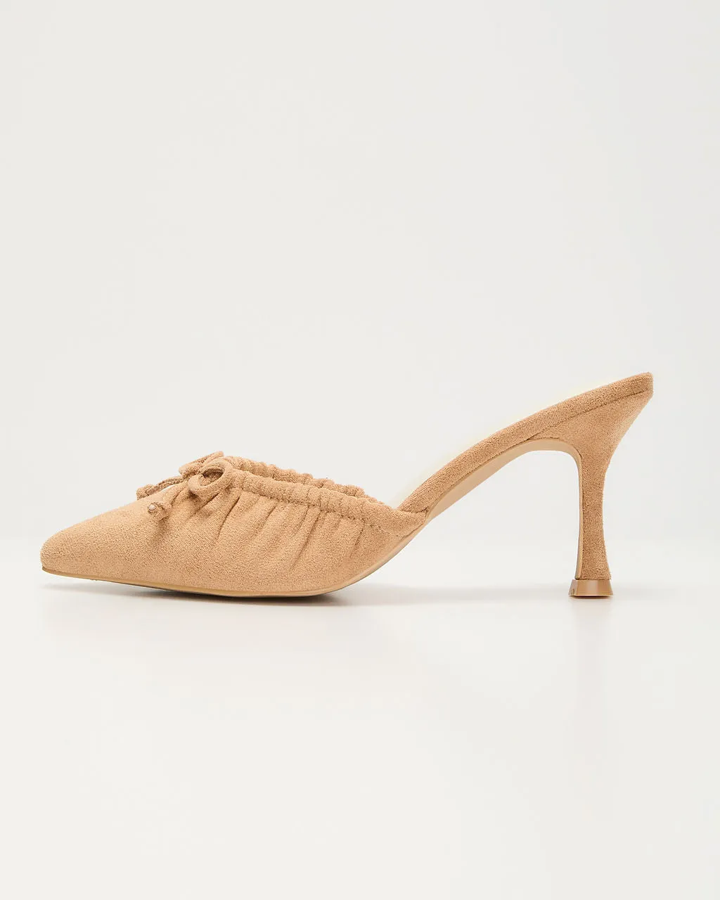 Laina Bow Ruched Heeled Mule