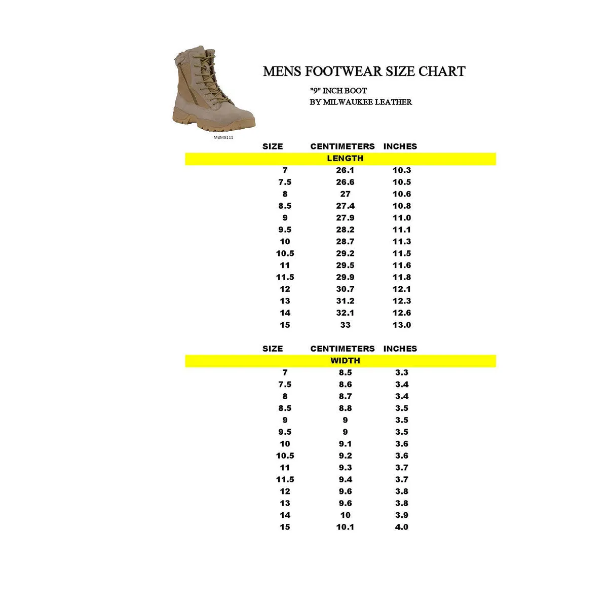 MBM9111 Men's Lace-Up Desert Sand 9-Inch Leather Tactical Boots with Side Zippers