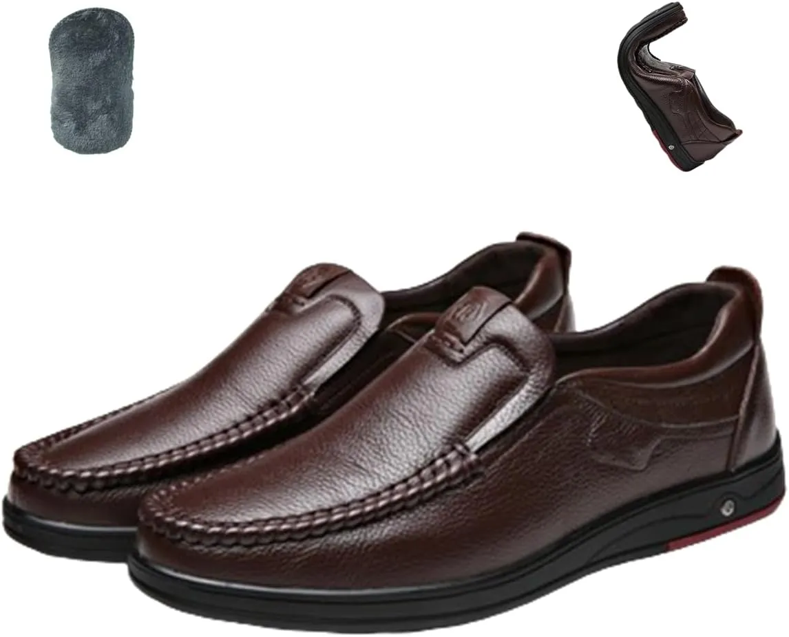 Mens Business Dress Shoes,Comfortable Relaxed Fit Slip On Driving Shoes,Lightweight Casual Leather Loafers with Arch Support