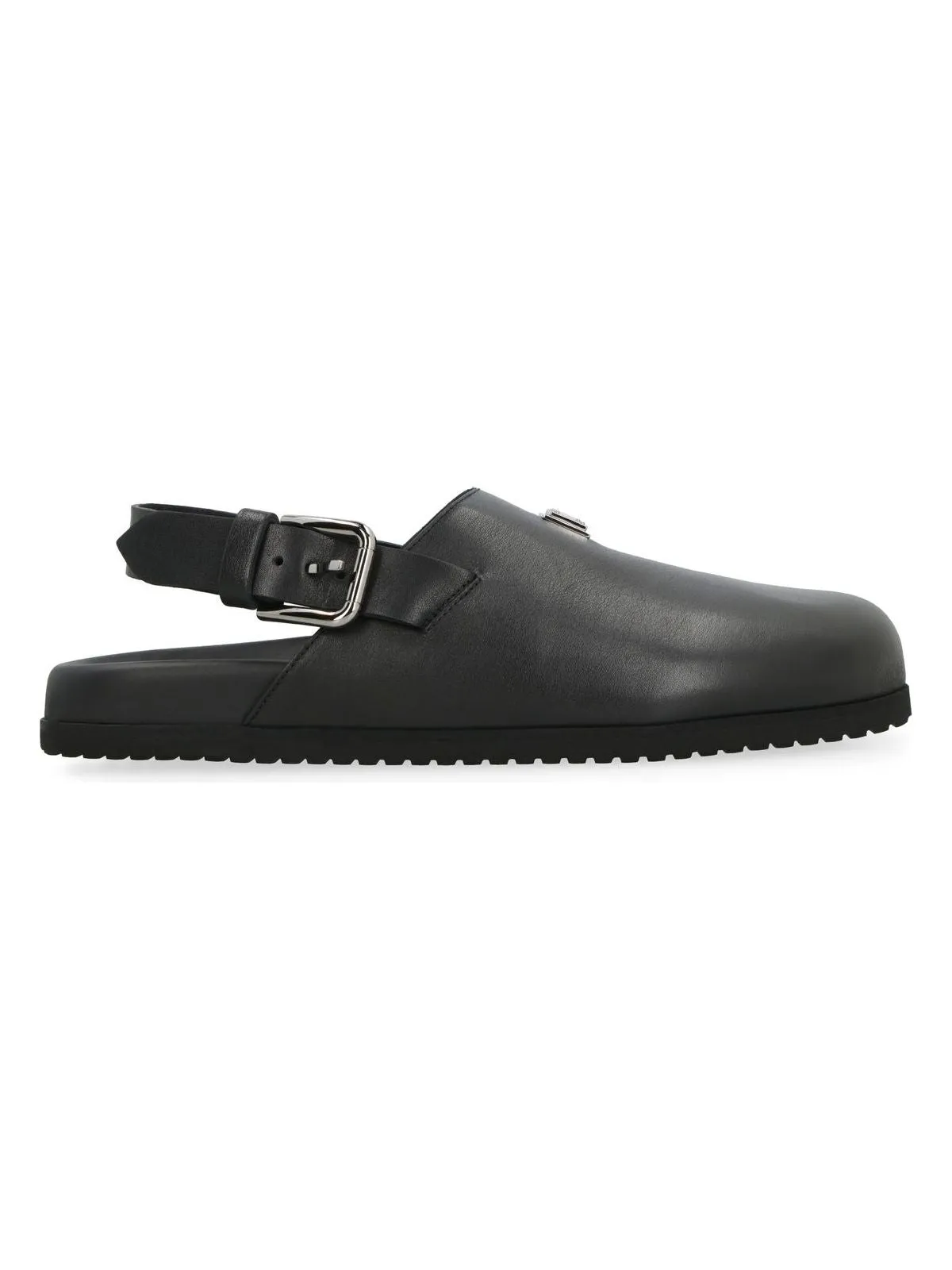 Men's Leather Mules in Black | Size 43 | A80402AQ765 Color 80999