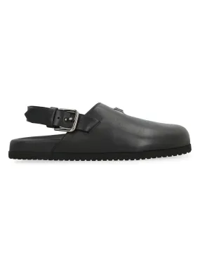 Men's Leather Mules in Black | Size 43 | A80402AQ765 Color 80999
