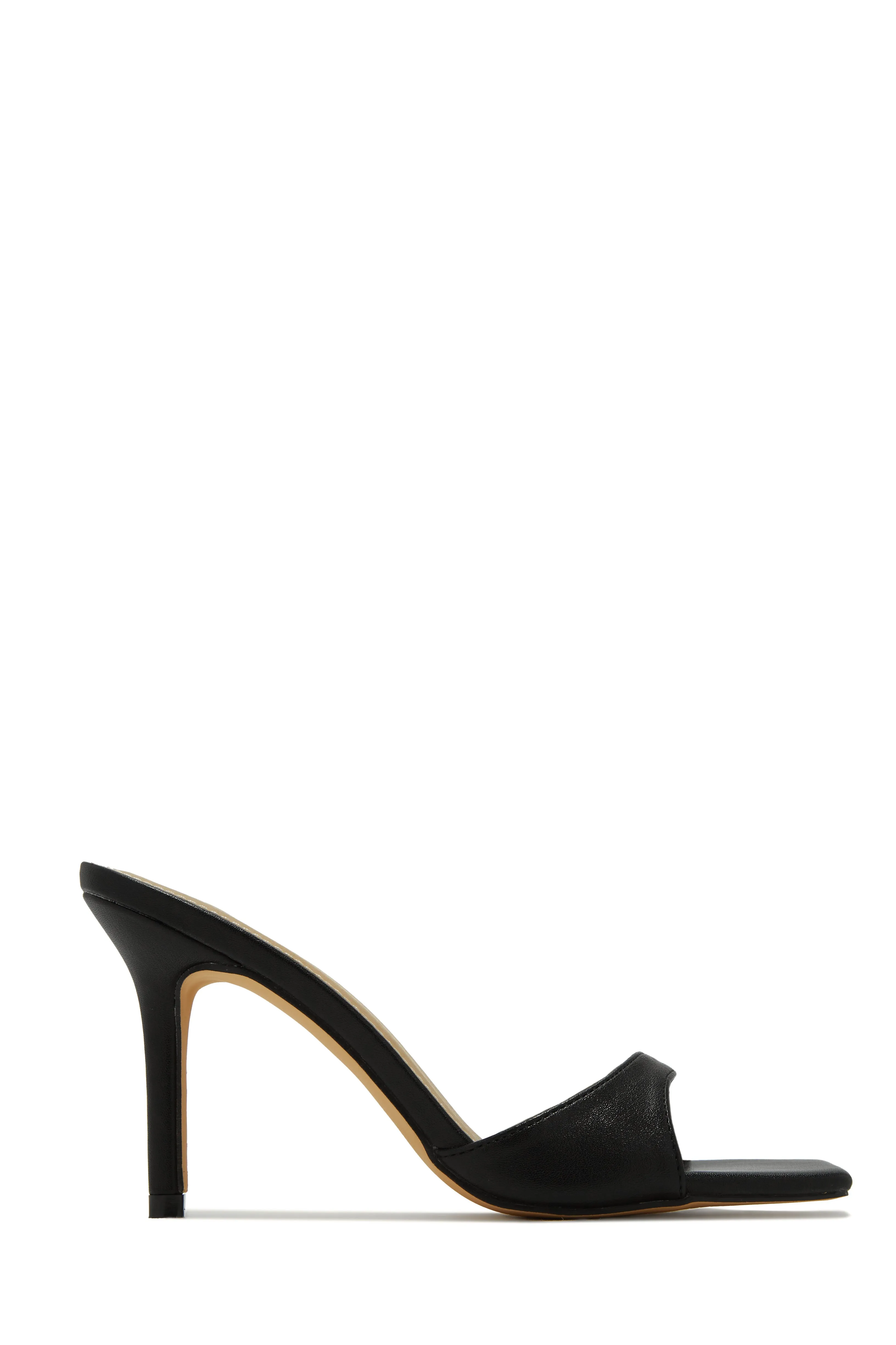 Nellie Mid Heel Mules - Black