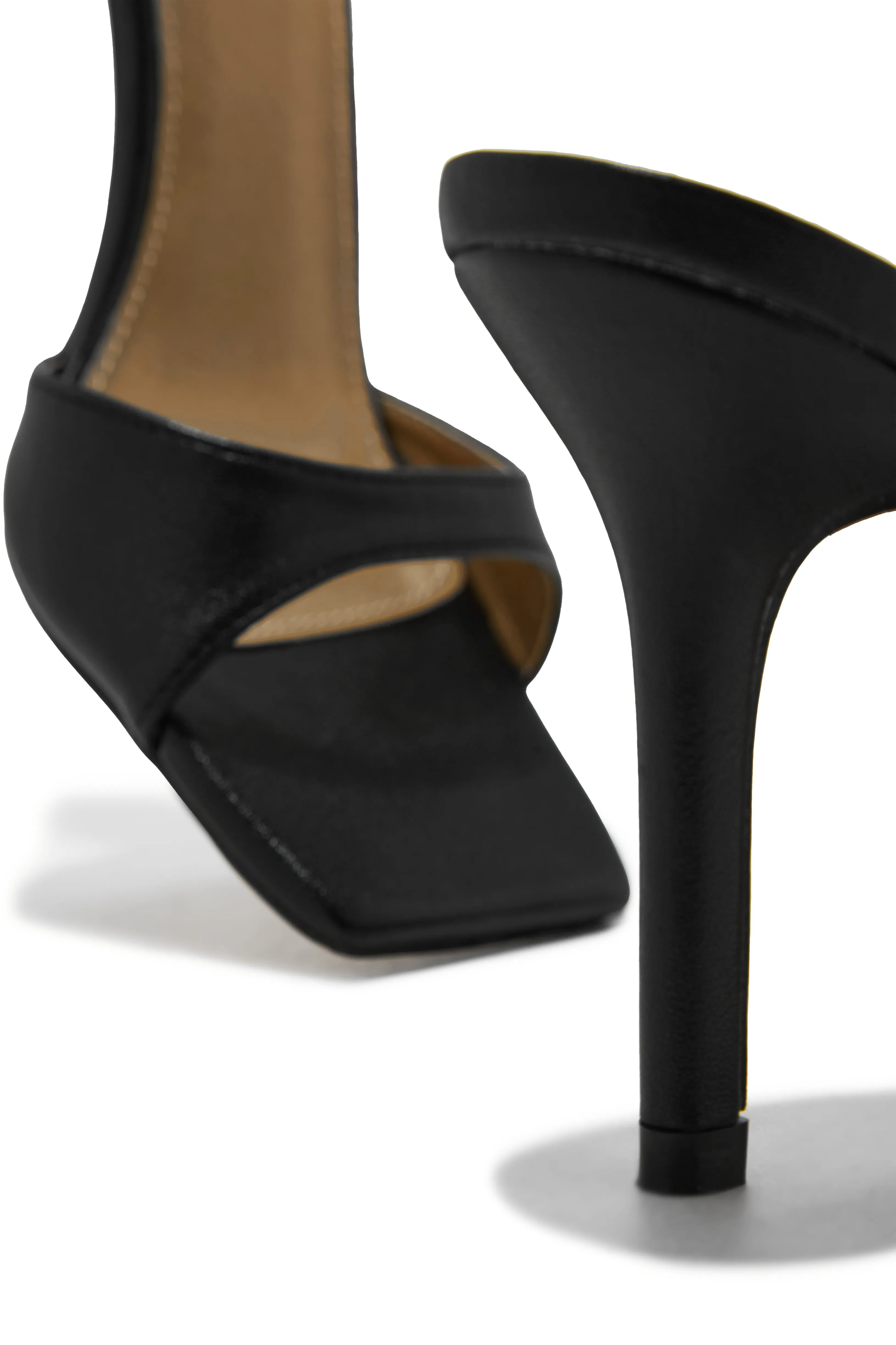 Nellie Mid Heel Mules - Black