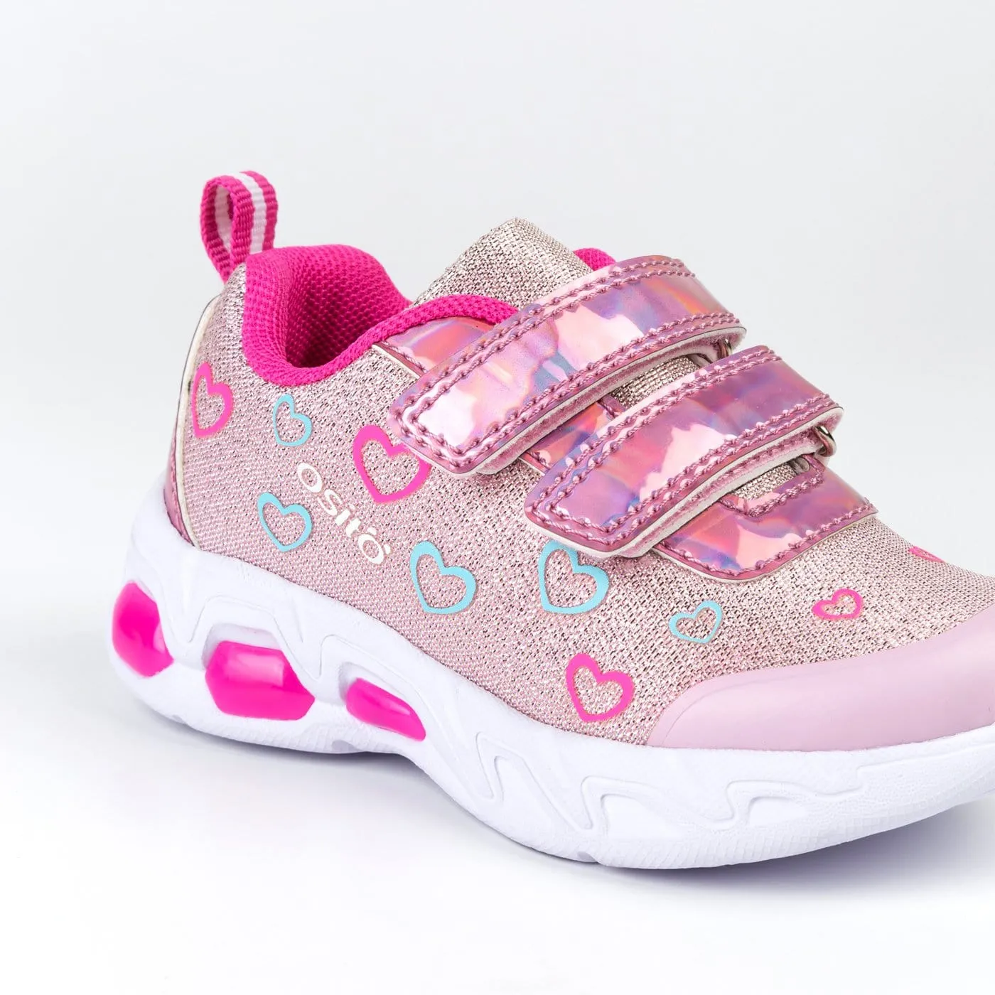 NO Baby's Pink Sneakers with Lights