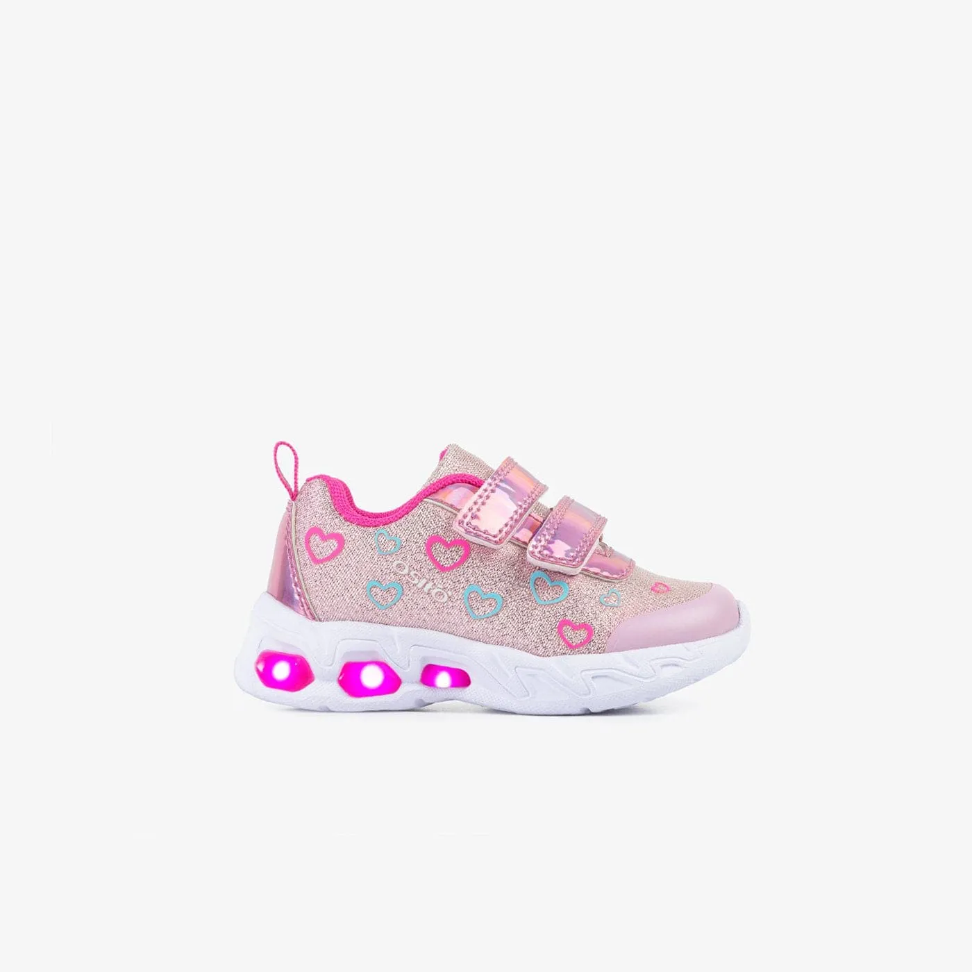 NO Baby's Pink Sneakers with Lights