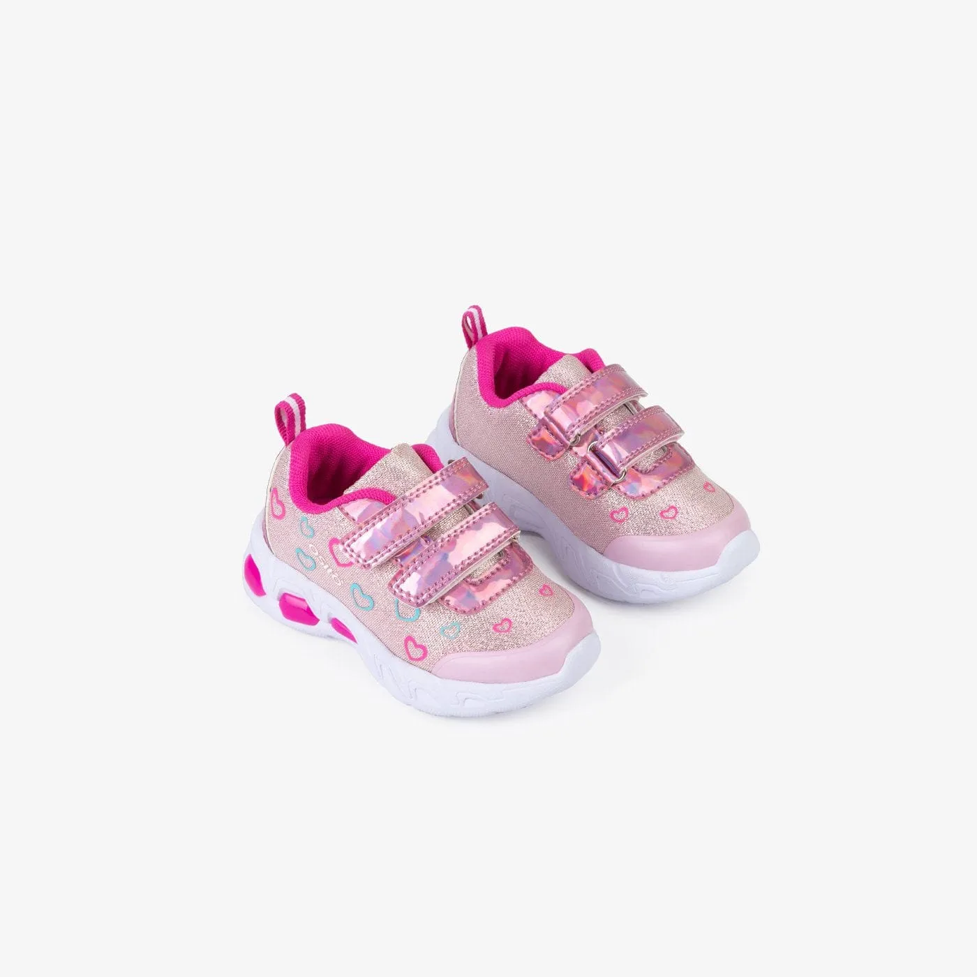 NO Baby's Pink Sneakers with Lights