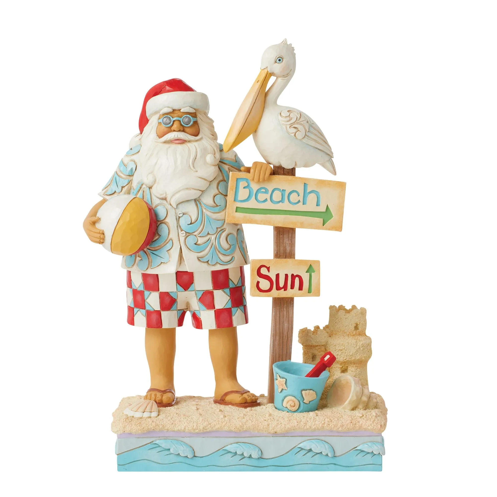 Santa with Signs and Pelican
